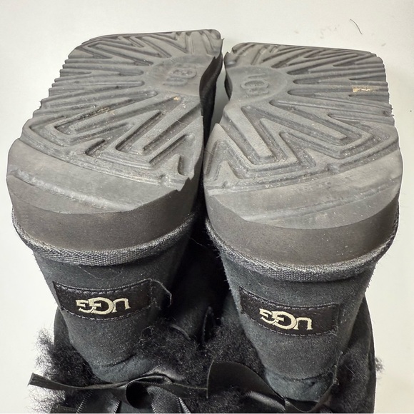 UGG Bailey Black Bow Slip On Boots - Picture 10 of 12